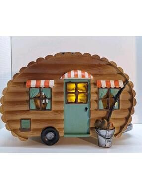 Retro Camp Trailer RV Accent Lamp Table Top Light Novelty Home Decor Resin